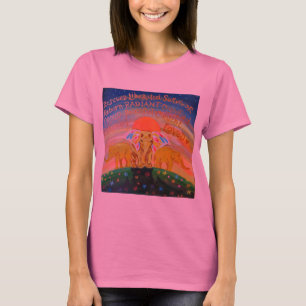 Originele oogkunst op roze kleurstof. t-shirt