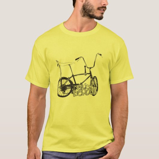 Originele oude schoolfiets en graffiti t-shirt (Voorkant)