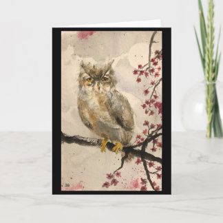 Originele Owl Art op blanco kaart