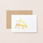 Originele Ox Kind schilderij Lunar 2021 Luxe GC2 Folie Kaarten (Met envelop)