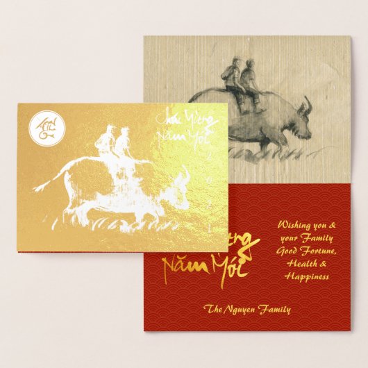 Originele Ox Kinderen schilderen Lunar 2021 Luxe G Folie Kaarten (Display)