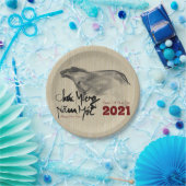 Originele OX Vietnamees nieuwjaar 2021 PP Papieren Bordje (Feest)