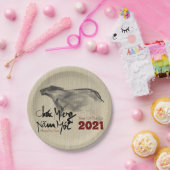 Originele OX Vietnamees nieuwjaar 2021 PP Papieren Bordje (Feest)