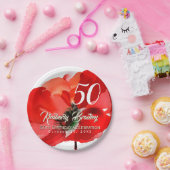Originele Papavers waterverven 50th Birthday Party Papieren Bordje (Feest)
