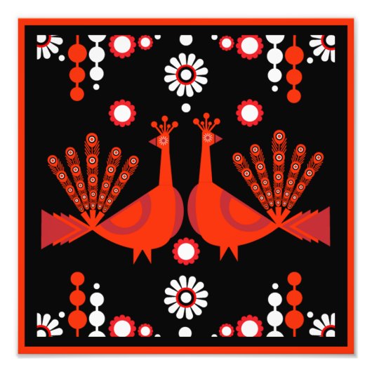 Originele Peacock Art Home Decor Foto Afdruk (Voorkant)