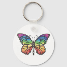 Originele pen en inkttekening van een regenboogvli