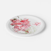 Originele Peony-waterverven 50e verjaardag PP Papieren Bordje (Gekanteld)