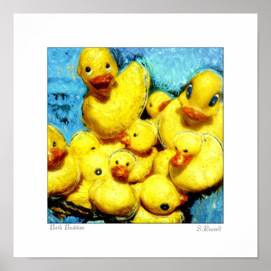 Originele print van Sandra L Russell "Bath Buddies (Voorkant)