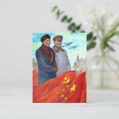 Originele propaganda Mao tse tung en Joseph Stalin Briefkaart (Staand voorkant)