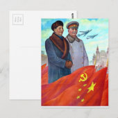 Originele propaganda Mao tse tung en Joseph Stalin Briefkaart (Voorkant / Achterkant)