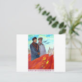 Originele propaganda Mao tse tung en Joseph Stalin Briefkaart (Staand voorkant)