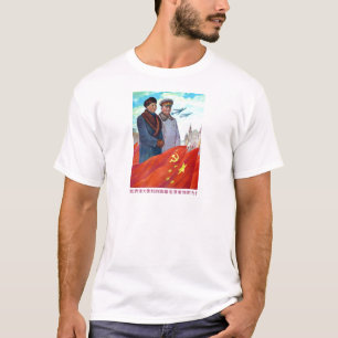 Originele propaganda Mao tse tung en Joseph Stalin T-shirt