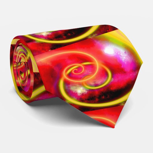 Originele rode Abstracte kunst Stropdas (Opgerold)