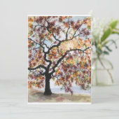 Originele rode boomkunst op blanco kaart (Staand voorkant)