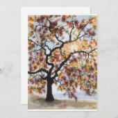 Originele rode boomkunst op blanco kaart (Voorkant / Achterkant)