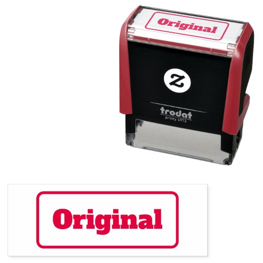 Originele rode Kantoor Business Ink Stempel (In situ)