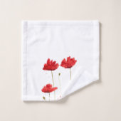 Originele rode papaver bloemen Floral tuinis, vers Bad Handdoek (Wasdoekje)