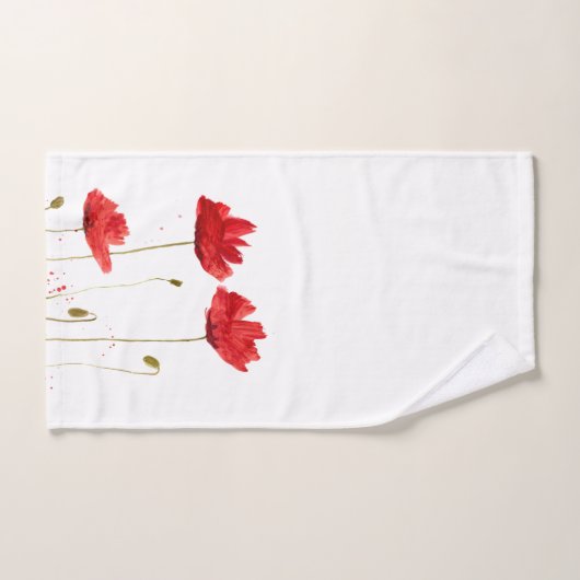 Originele rode papaver bloemen Floral tuinis, vers Bad Handdoek (Handdoek)