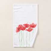 Originele rode papaver bloemen Floral tuinis, vers Bad Handdoek (Handdoek)