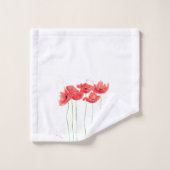 Originele rode papaver bloemen Floral tuinis, vers Bad Handdoek (Wasdoekje)