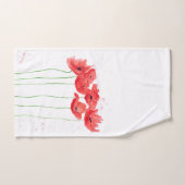 Originele rode papaver bloemen Floral tuinis, vers Bad Handdoek (Handdoek)