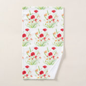 Originele rode papavers bloemen Sinaasappel Bad Handdoek (Handdoek)