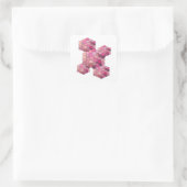 Originele Roze Abstracte Cadeausticker Vierkante Sticker (Tas)