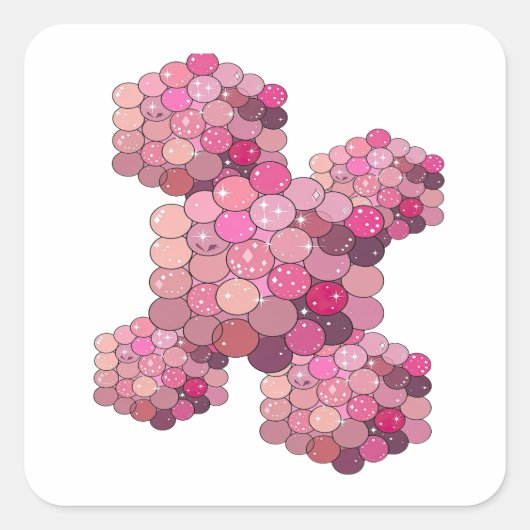 Originele Roze Abstracte Cadeausticker Vierkante Sticker (Voorkant)