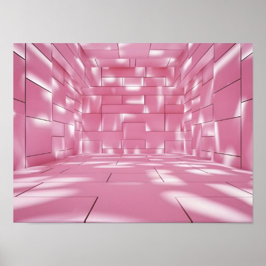 Originele roze achtergrond met licht en schaduw poster (Voorkant)