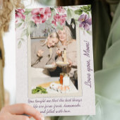 Originele Roze Groene Bloemen Lijst Foto Moederdag Kaart