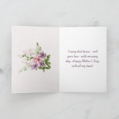 Originele Roze Groene Bloemen Lijst Foto Moederdag Kaart (Binnen)