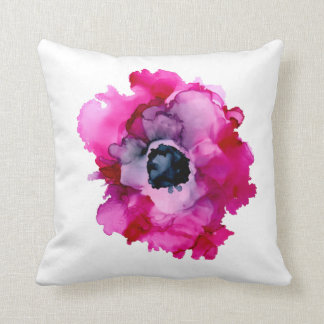 ORIGINELE roze pony met handbeschilderd wit/marine Kussen