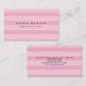 Originele roze strepen Eenduidig modern Visitekaartje (Voorkant / Achterkant)