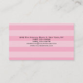 Originele roze strepen Eenduidig modern Visitekaartje (Achterkant)