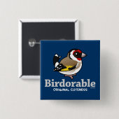 Originele schattigheid Europese goudvink Vierkante Button 5,1 Cm (Voorkant /achterkant)