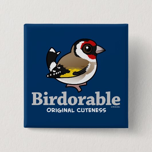 Originele schattigheid Europese goudvink Vierkante Button 5,1 Cm (Voorkant)