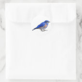 Originele schets van een blauwe vogel (blauwvogel) ronde sticker (Tas)