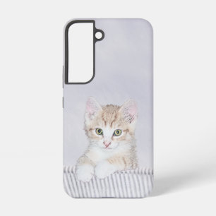 Originele Schilderij van Oranje Tabby Poesje - Ori Samsung Galaxy Hoesje