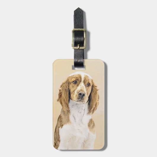 Originele schilderij van Welsh Springer Spaniel - Bagagelabel (Voorkant verticaal)