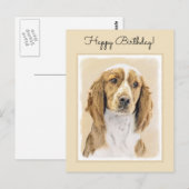 Originele schilderij van Welsh Springer Spaniel -  Briefkaart (Voorkant / Achterkant)
