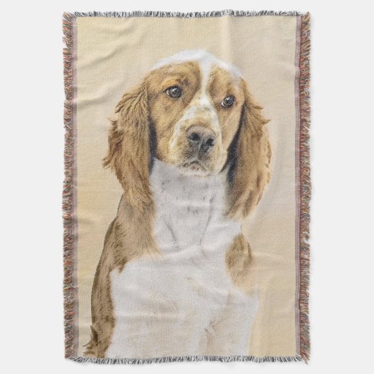 Originele schilderij van Welsh Springer Spaniel -  Deken (Voorkant Verticaal)