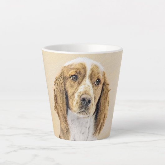 Originele schilderij van Welsh Springer Spaniel -  Latte Mok (Voorkant)