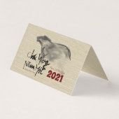 Originele schildering OX Vietnamees Nieuwjaar 2021 Kaart (Voorkant)