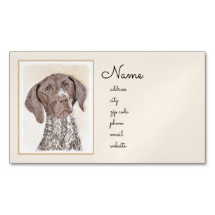 Originele Schildering van een Duitse Staande Hond Magnetisch Visitekaartje