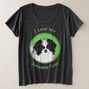 Originele Schildering van Japanse Chin Puppy - Ori Grote Maat T-shirt