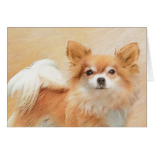 Originele Schildering van Langharige Chihuahua Hon