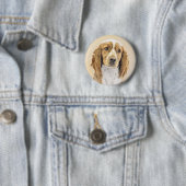 Originele schilderkunst van Welsh Springer Spaniel Ronde Button 5,7 Cm (In situ)