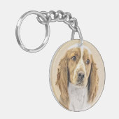 Originele schilderkunst van Welsh Springer Spaniel Sleutelhanger (Voorkant Links)