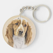 Originele schilderkunst van Welsh Springer Spaniel Sleutelhanger (Achterkant)