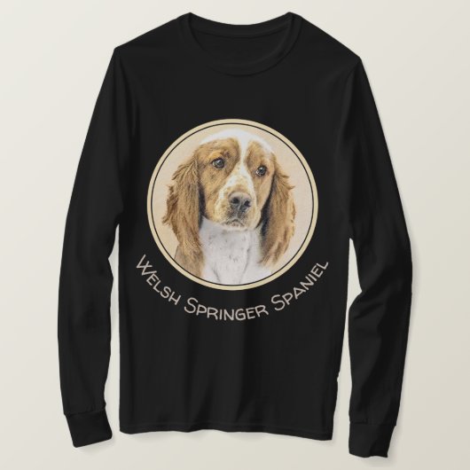 Originele schilderkunst van Welsh Springer Spaniel T-shirt (Design voorkant)